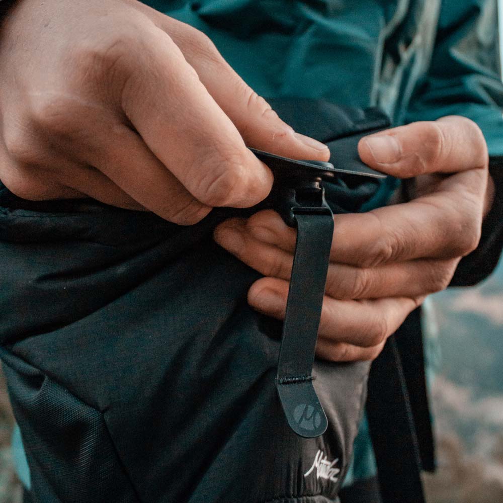 Close up view of base layer latch