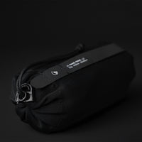 Close up view of towel pouch handle